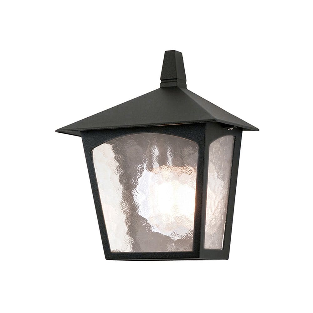 Elstead York Single Flush Half Lantern - Black