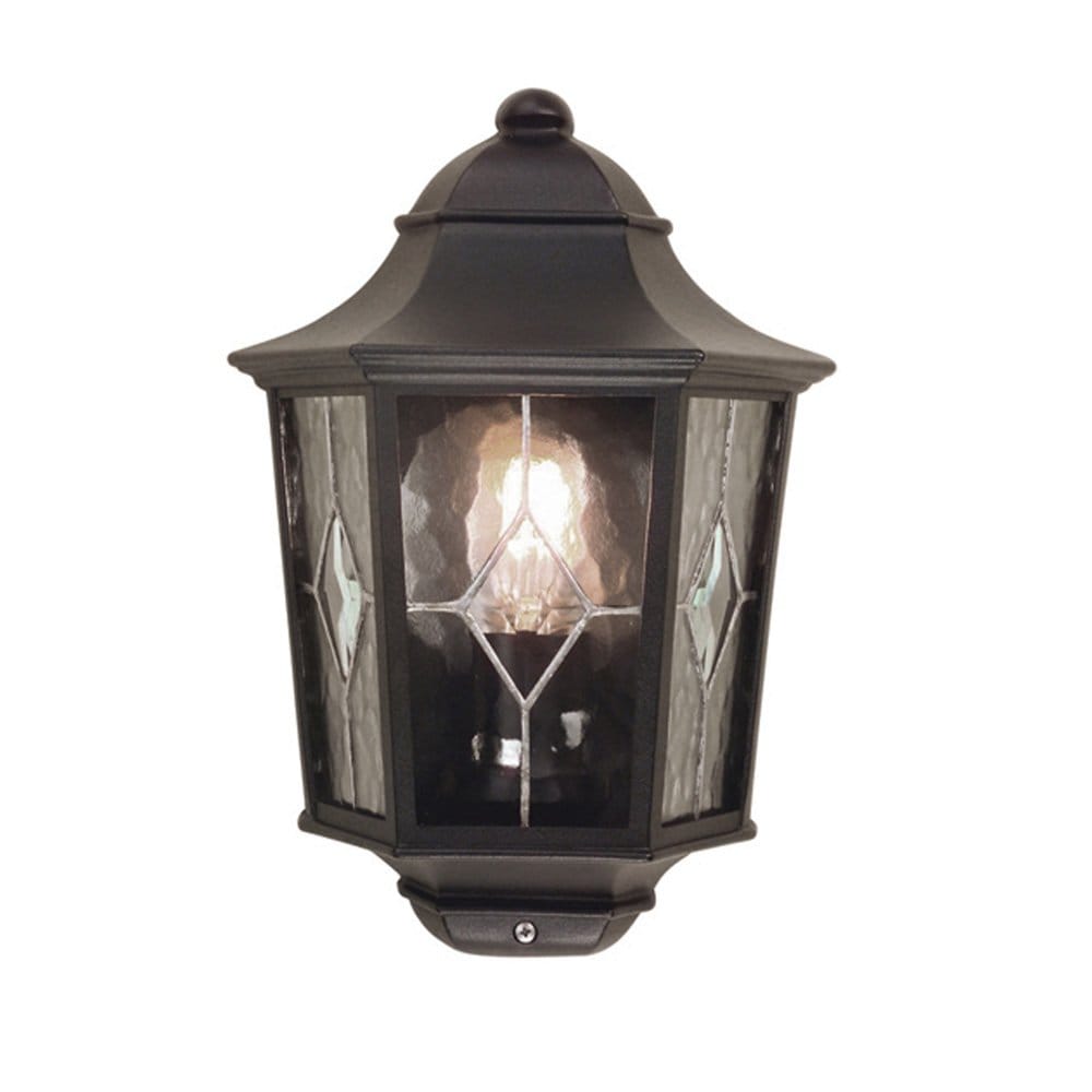 Elstead Norfolk Single Large Half Lantern - Black