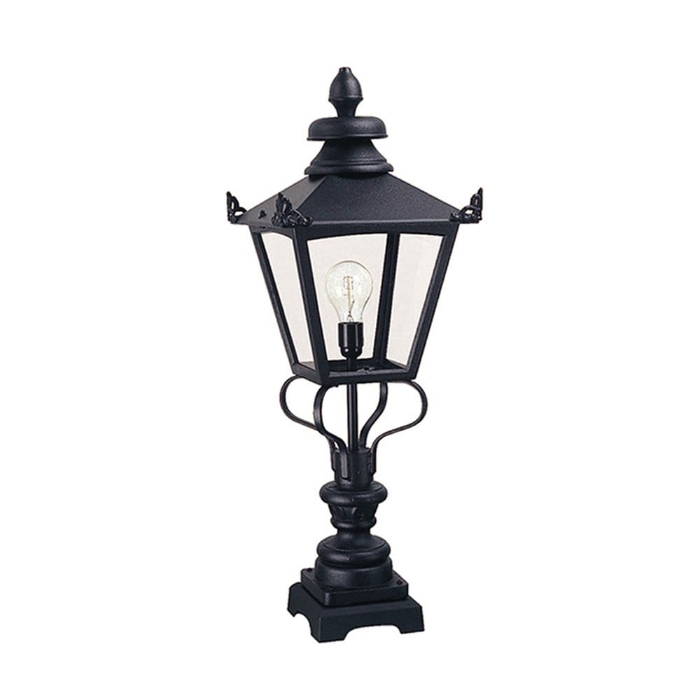 Elstead Grampian Single Pedestal Lantern - Black