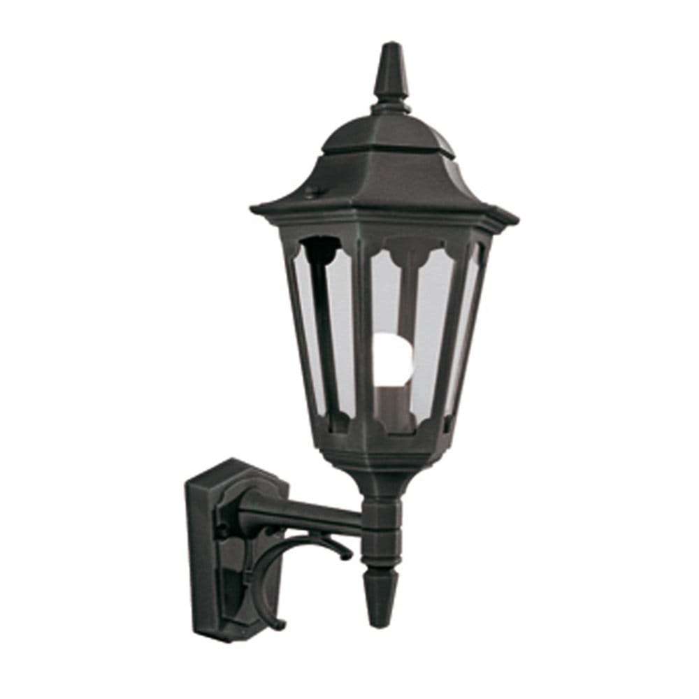 Elstead Parish Single Up Wall Lantern - Black