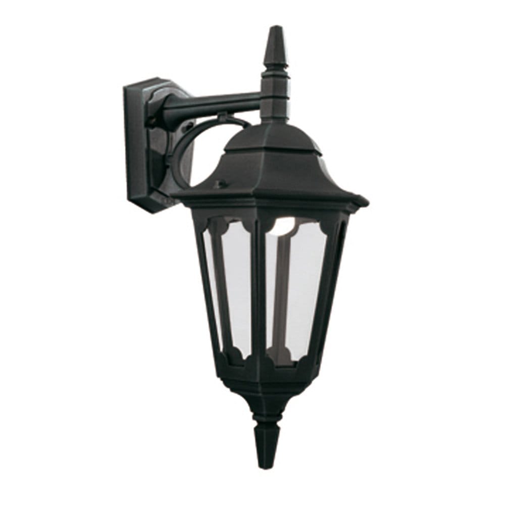 Elstead Parish Single Down Wall Lantern - Black