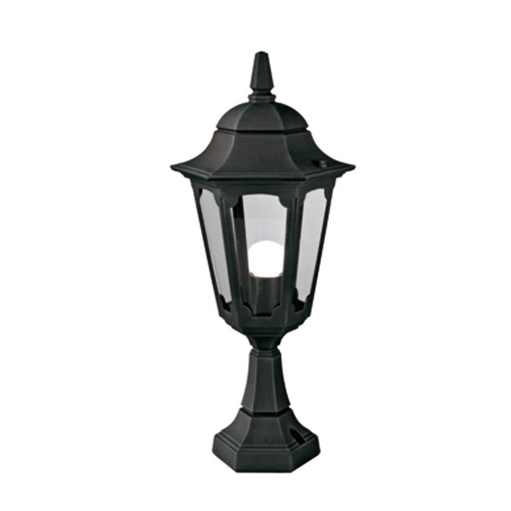 Elstead Parish Single Pedestal Lantern - Black