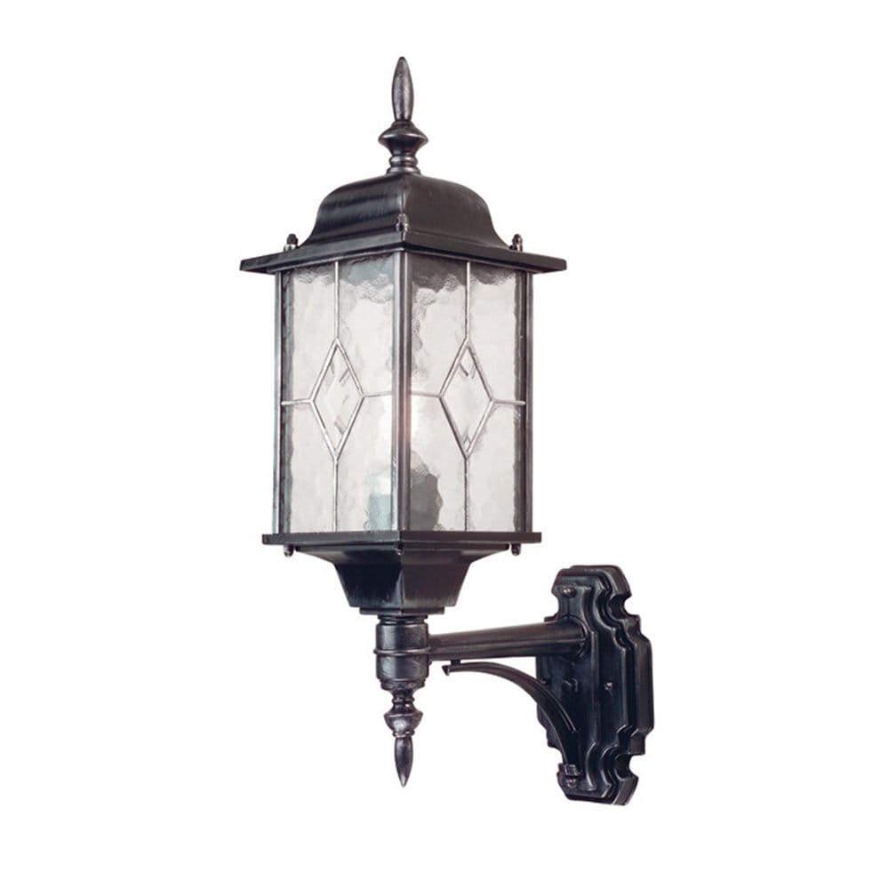 Elstead Wexford Single Up Wall Lantern - Black & Silver