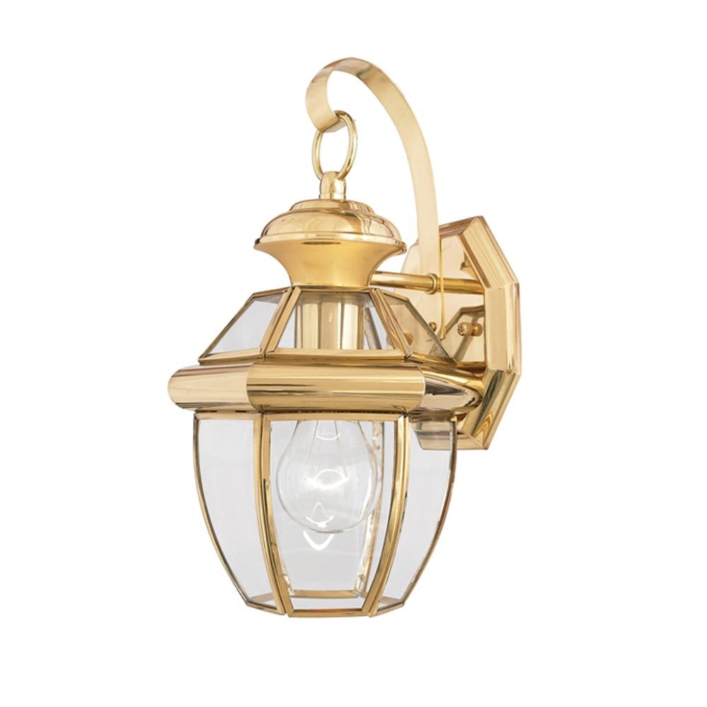 Quoizel Newbury Single Small Wall Lantern - Polished Brass
