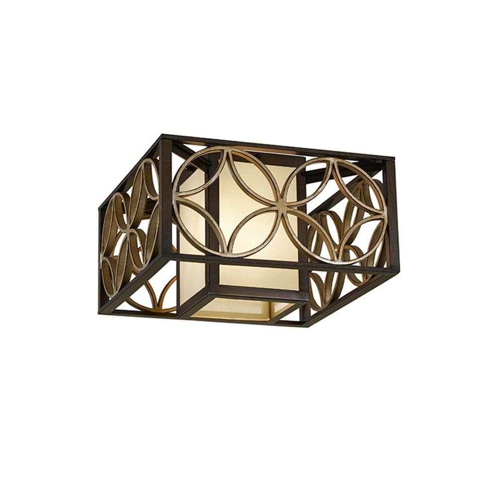 Feiss Remy 2 Light Flush Fitting - Heritage Bronze & Parisienne Gold