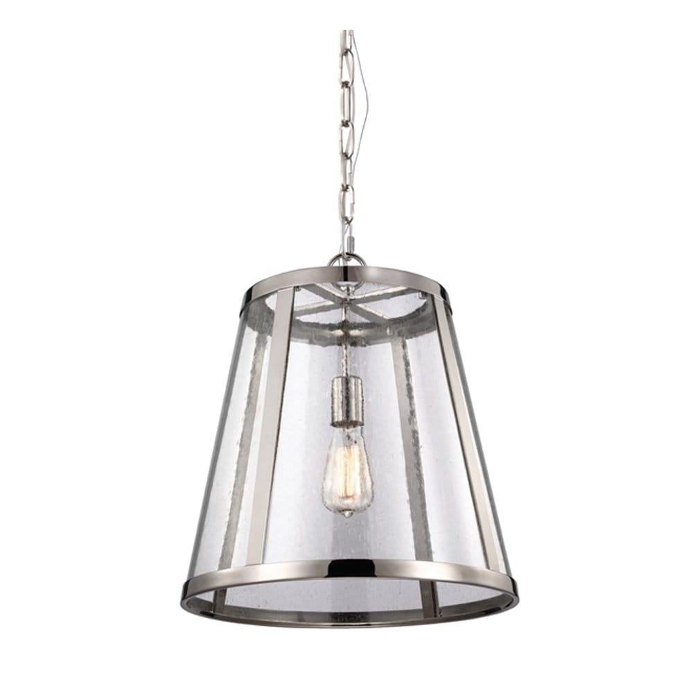 Feiss Harrow Single Medium Pendant - Polished Nickel