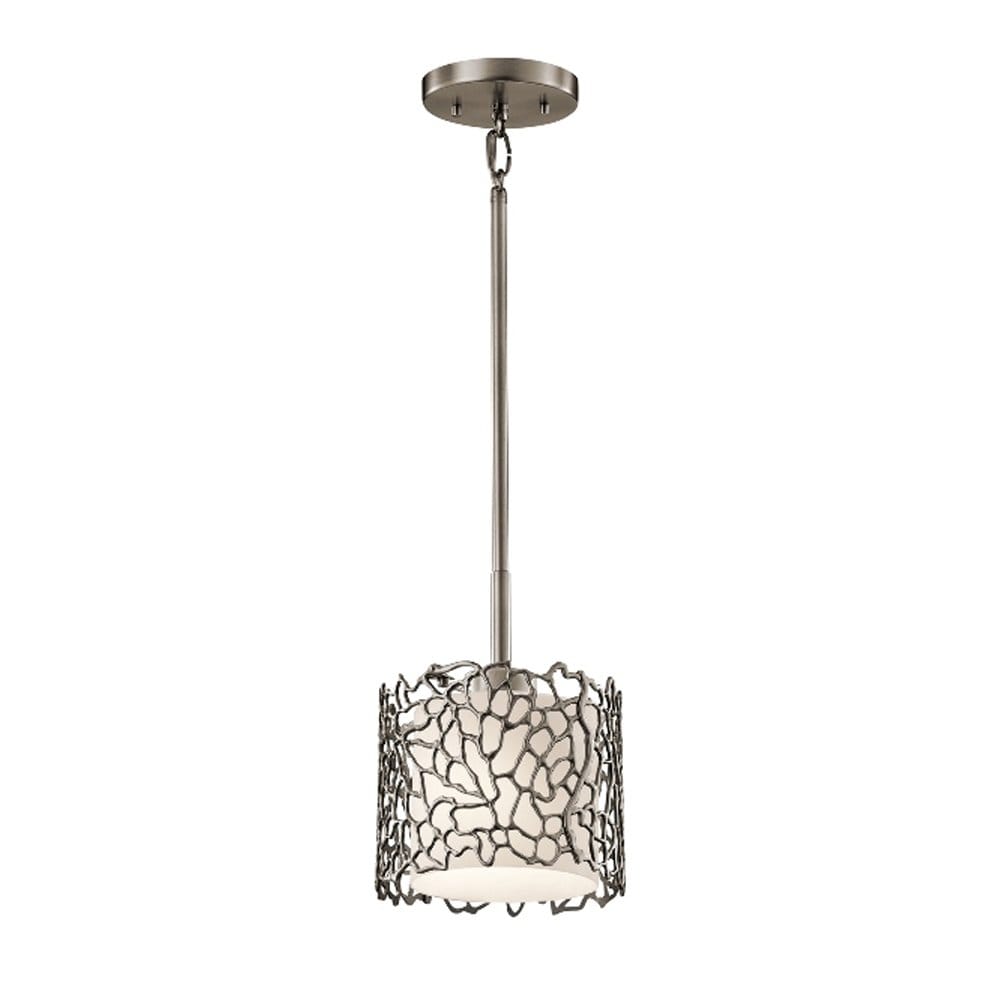 Kichler Silver Coral Single Mini Pendant - Classic Pewter