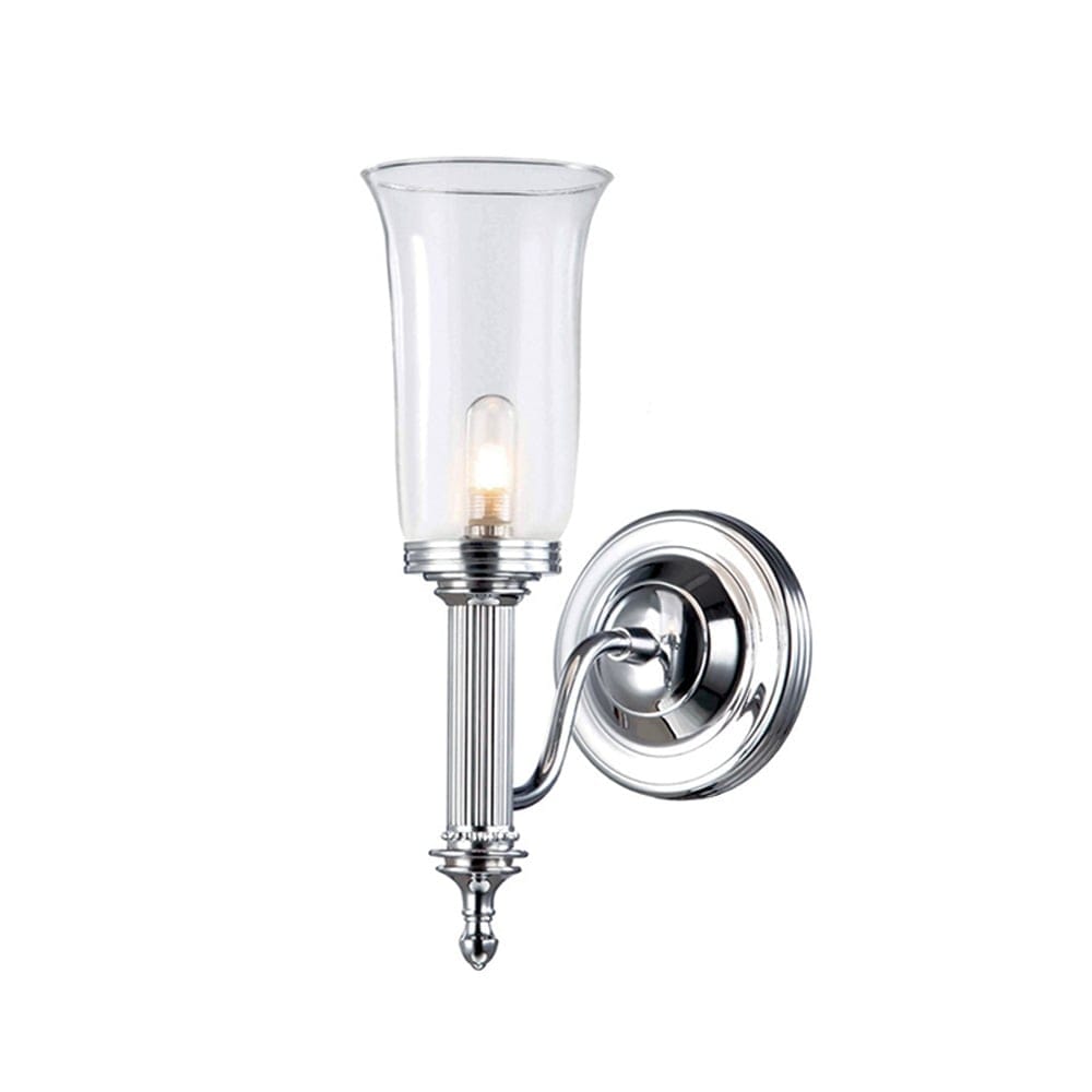 Elstead Carroll Tall Single Bathroom Wall Light - Polished Chrome