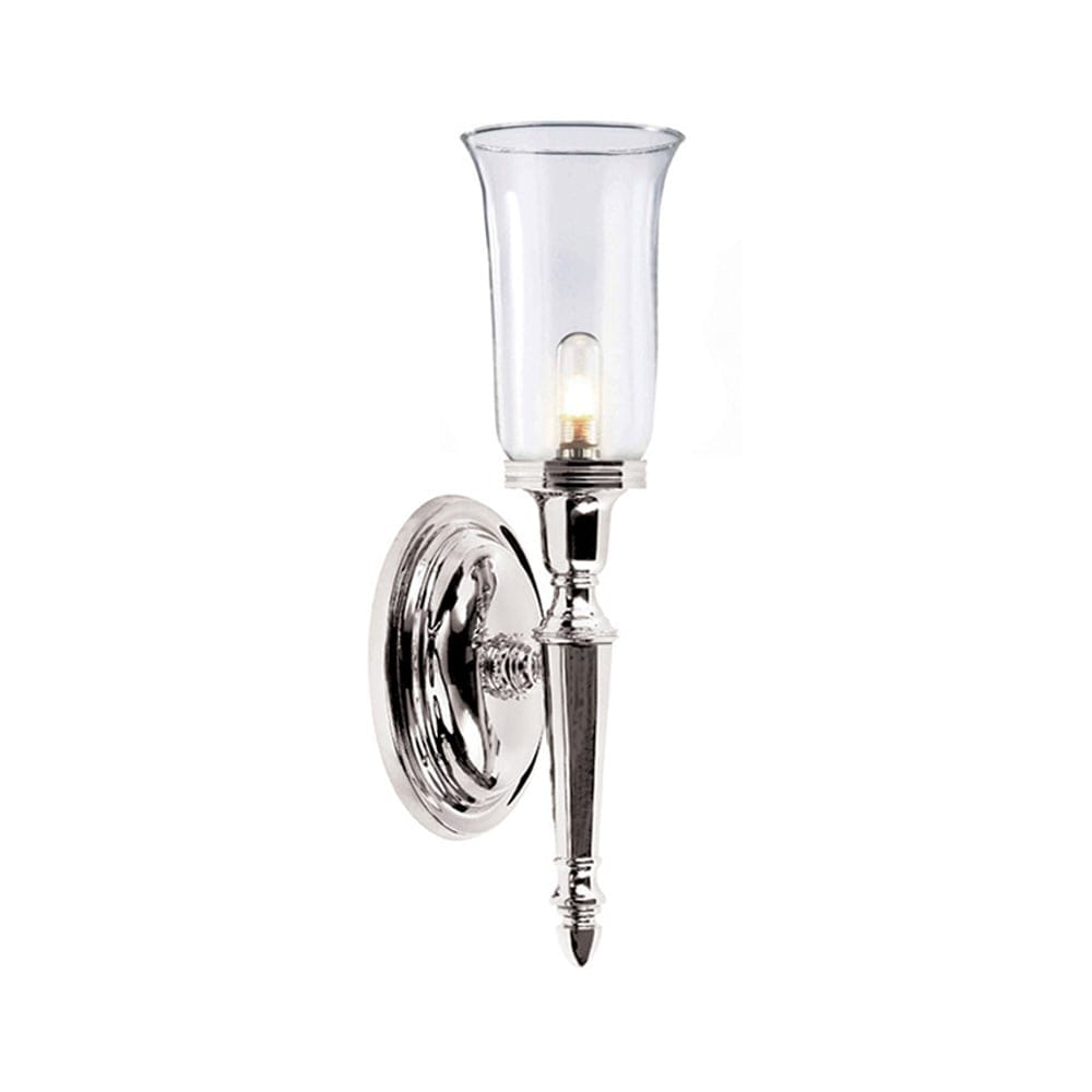 Elstead Dryden Tall Single Bathroom Wall Light - Polished Nickel