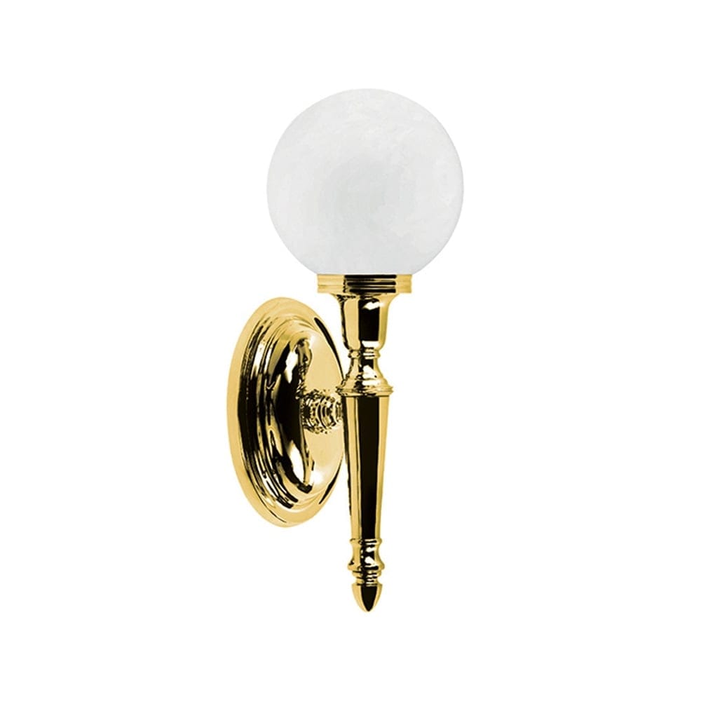 Elstead Dryden Round Single Bathroom Wall Light - Polished Brass