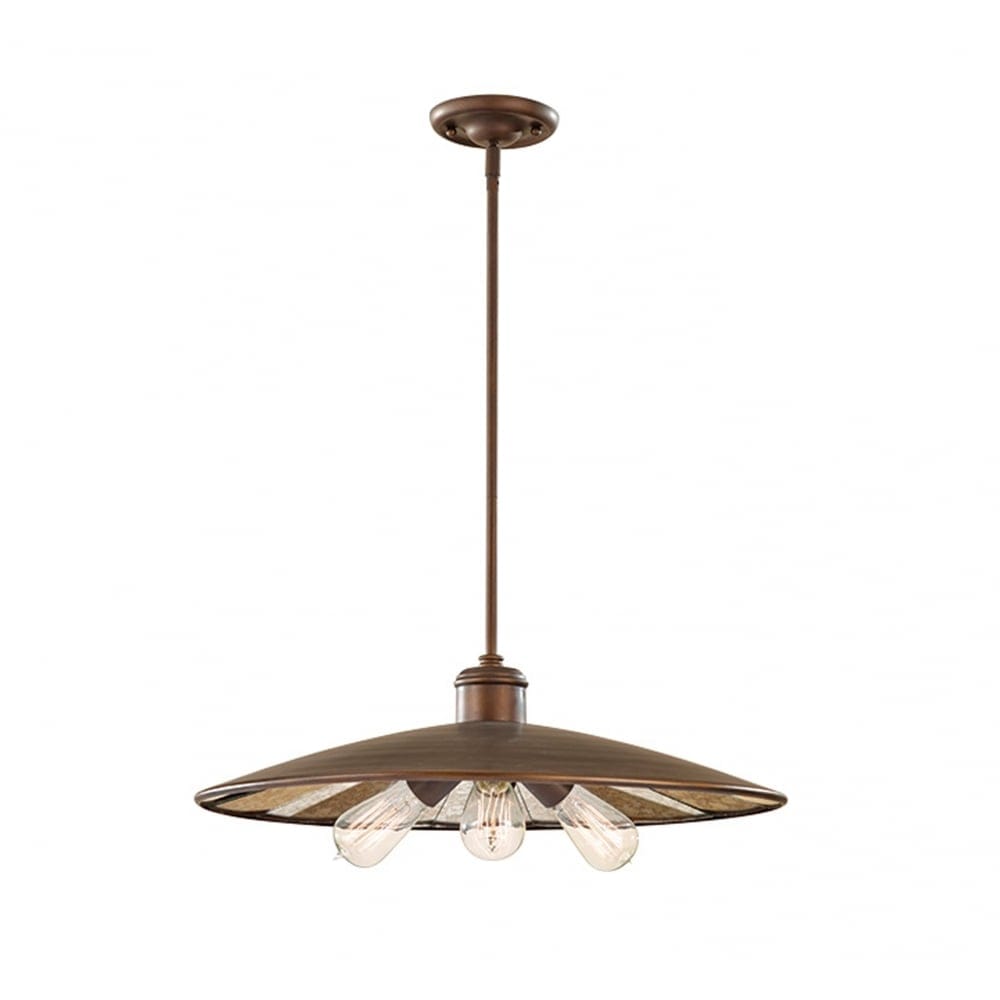 Feiss Urban Renewal Large 3 Light Pendant - Astral Bronze