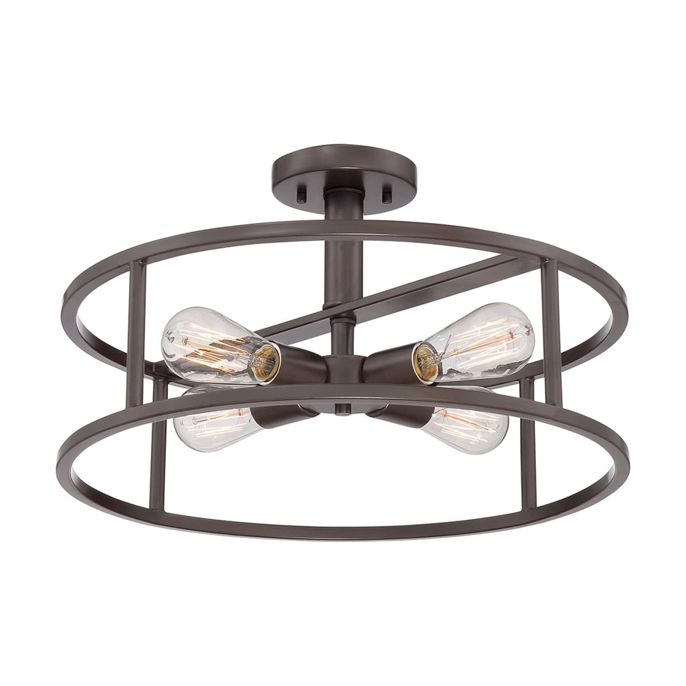 Quoizel New Harbor 4 Light Semi-Flush Fitting - Western Bronze