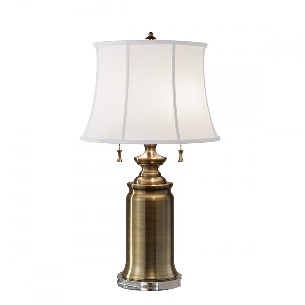Feiss Stateroom 2 Light Table Lamp - Bali Brass