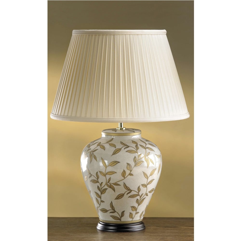 Elstead Leaves Single Table Lamp - Brown & Gold