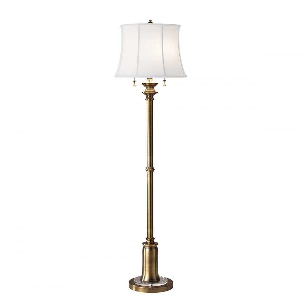 Feiss Stateroom 2 Light Floor Lamp - Bali Brass