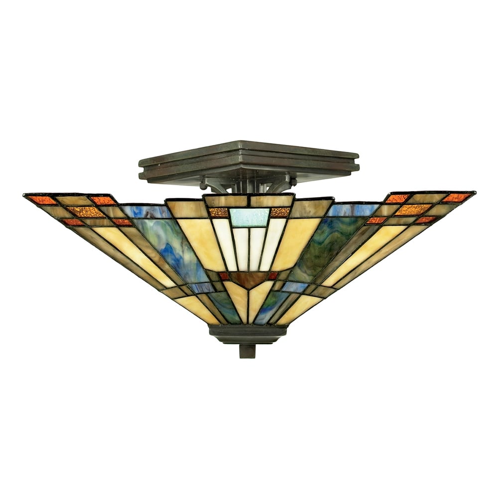 Quoizel Inglenook 2 Light Semi-Flush Fitting - Valiant Bronze
