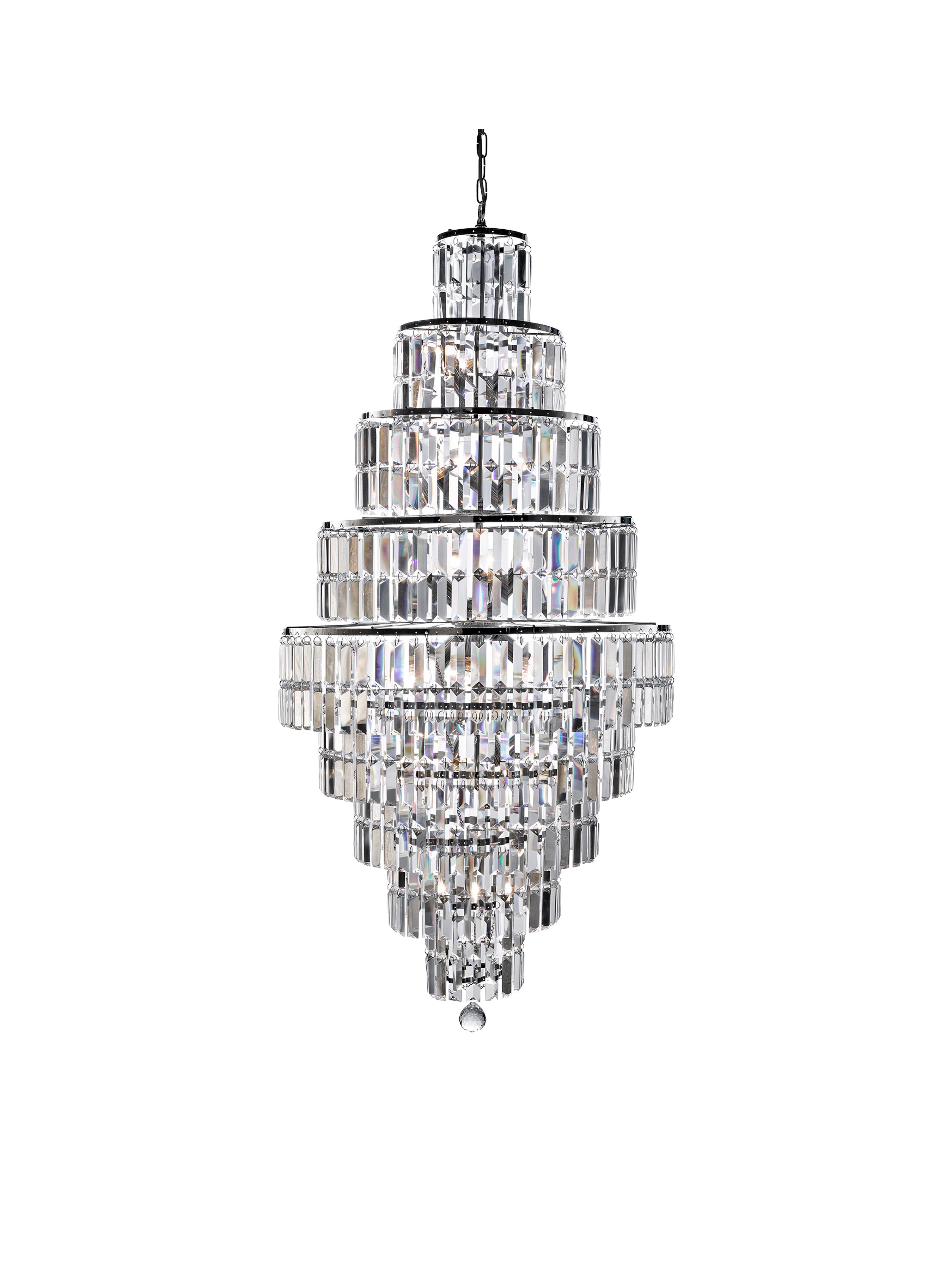 Searchlight Edith 13 Light Chandelier - Chrome & Clear Crystal