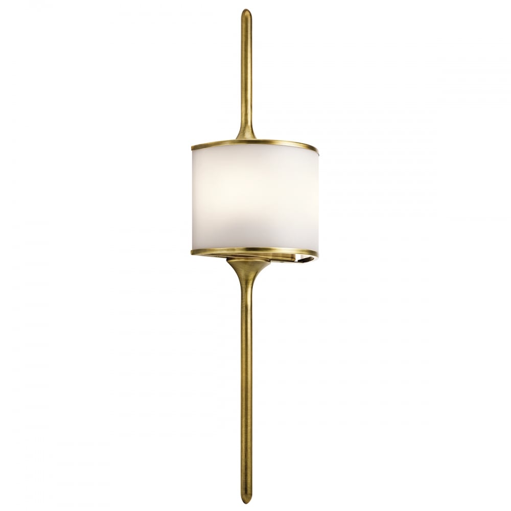Kichler Mona 2 Light Large Bathroom Wall Light - Natural Brass