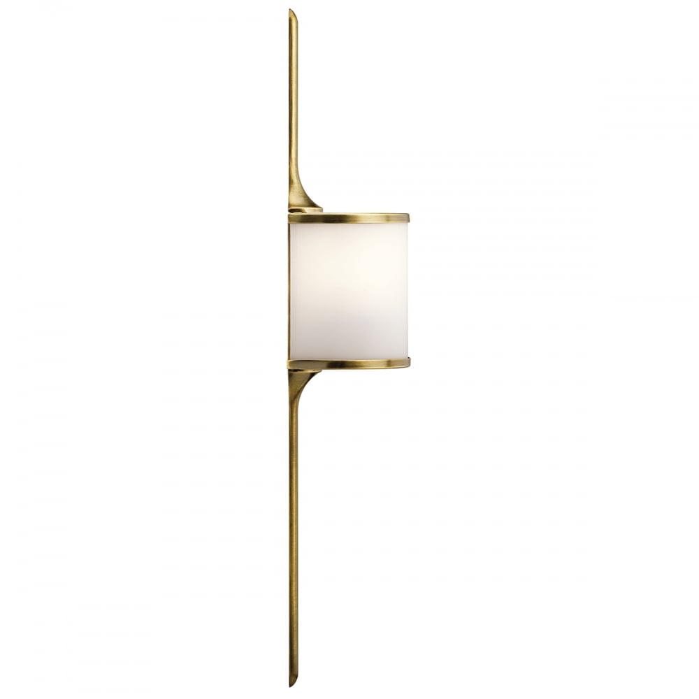 Kichler Mona 2 Light Small Bathroom Wall Light - Natural Brass