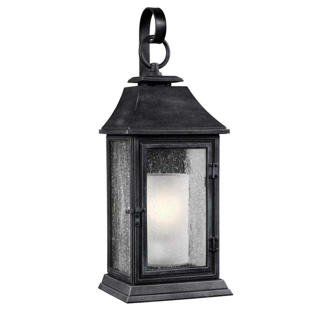 Feiss Shepherd Single Large Wall Lantern - Dark Weathered Zinc
