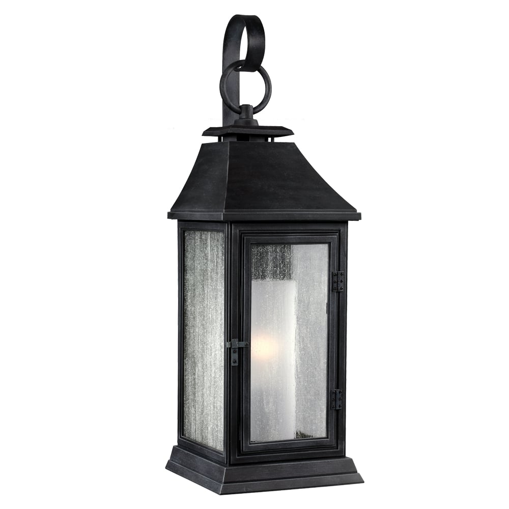 Feiss Shepherd Single Small Wall Lantern - Dark Weathered Zinc