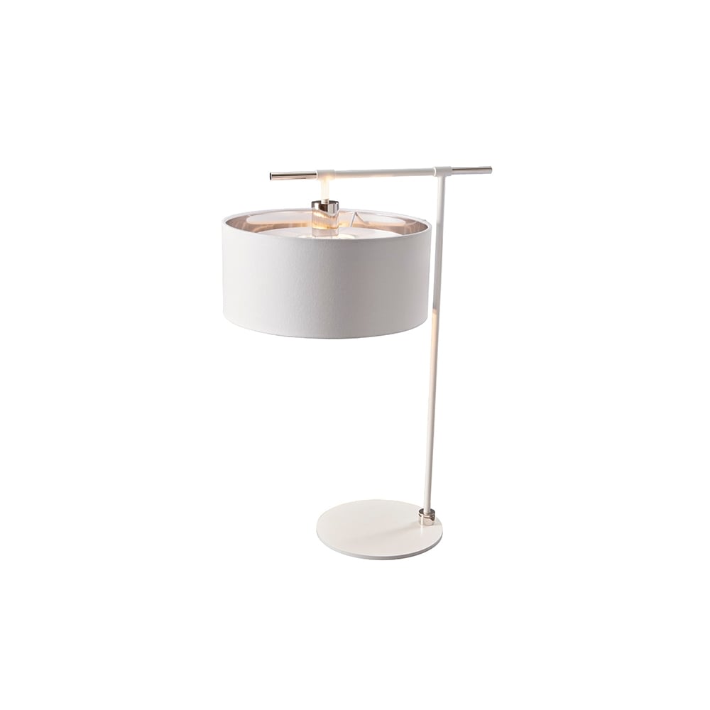 Elstead Balance Single Table Lamp - White & Polished Nickel