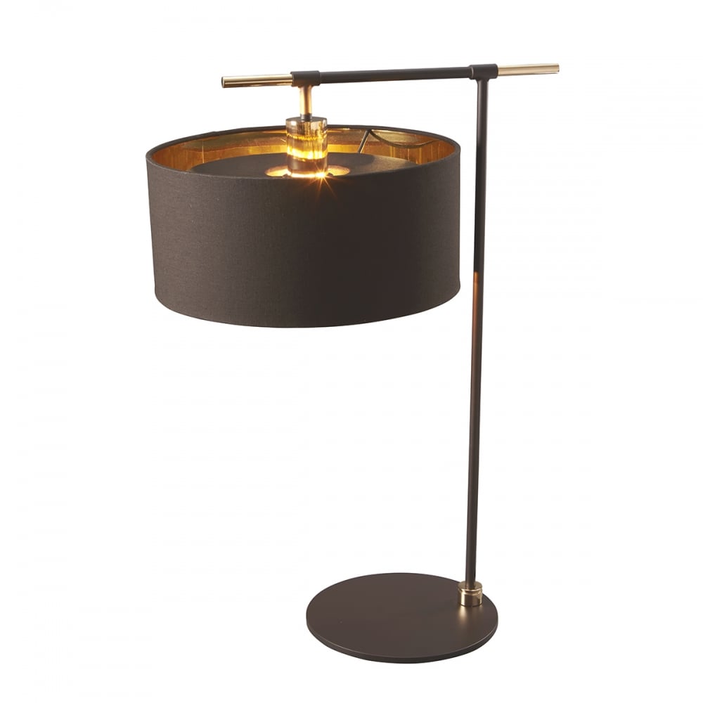 Elstead Balance Single Table Lamp - Brown & Polished Brass
