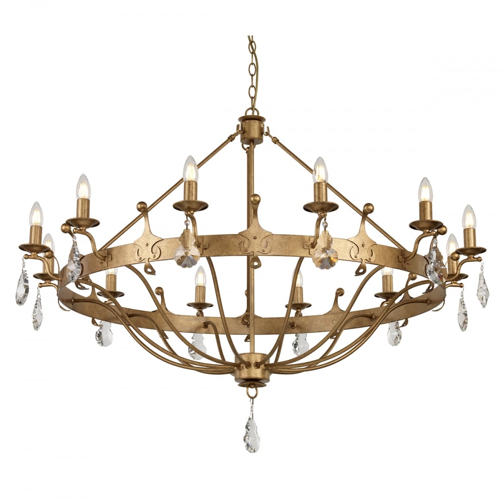 Elstead Windsor 12 Light Chandelier - Gold Patina