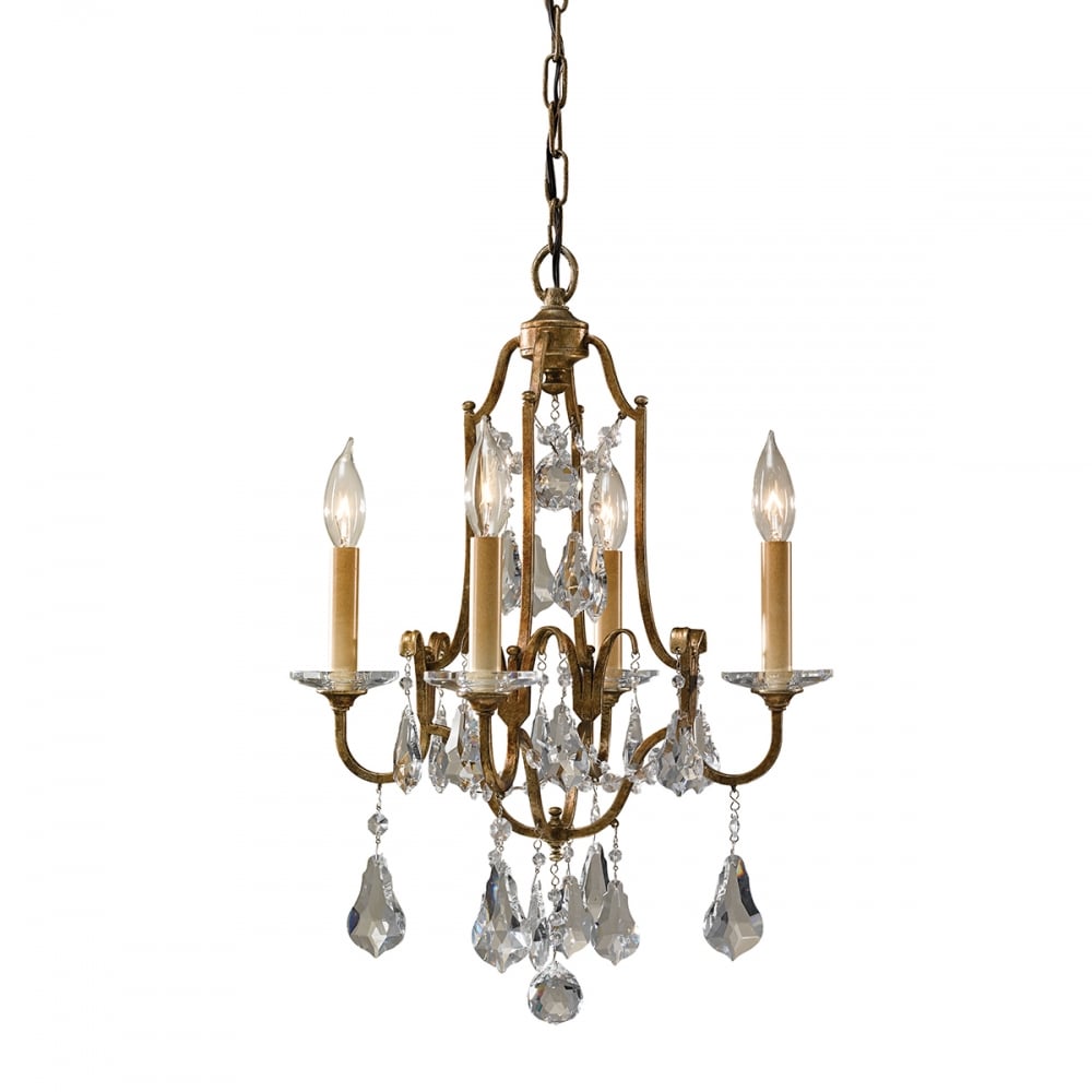 Feiss Valentina 4 Light Chandelier - Oxidized Bronze