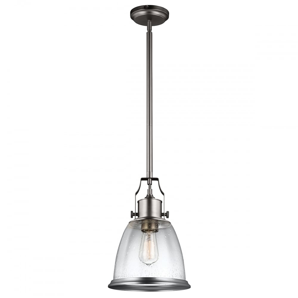 Feiss Hobson Single Medium Pendant - Satin Nickel