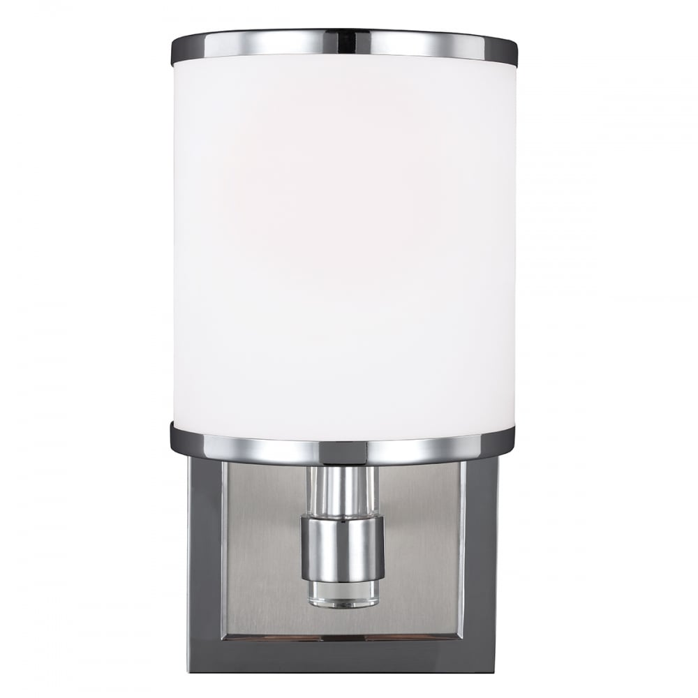 Feiss Prospect Park Single Wall Light - Satin Nickel & Chrome