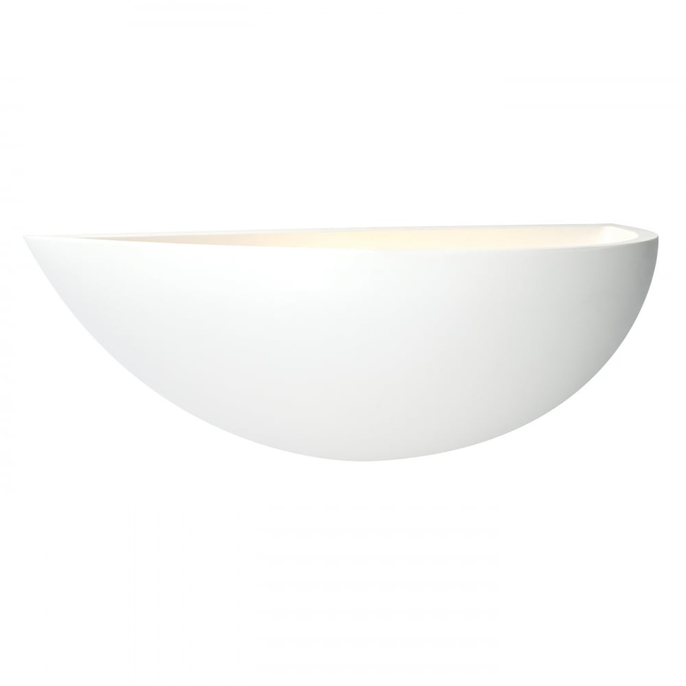 Saxby Mini crescent 1 light wall - White plaster