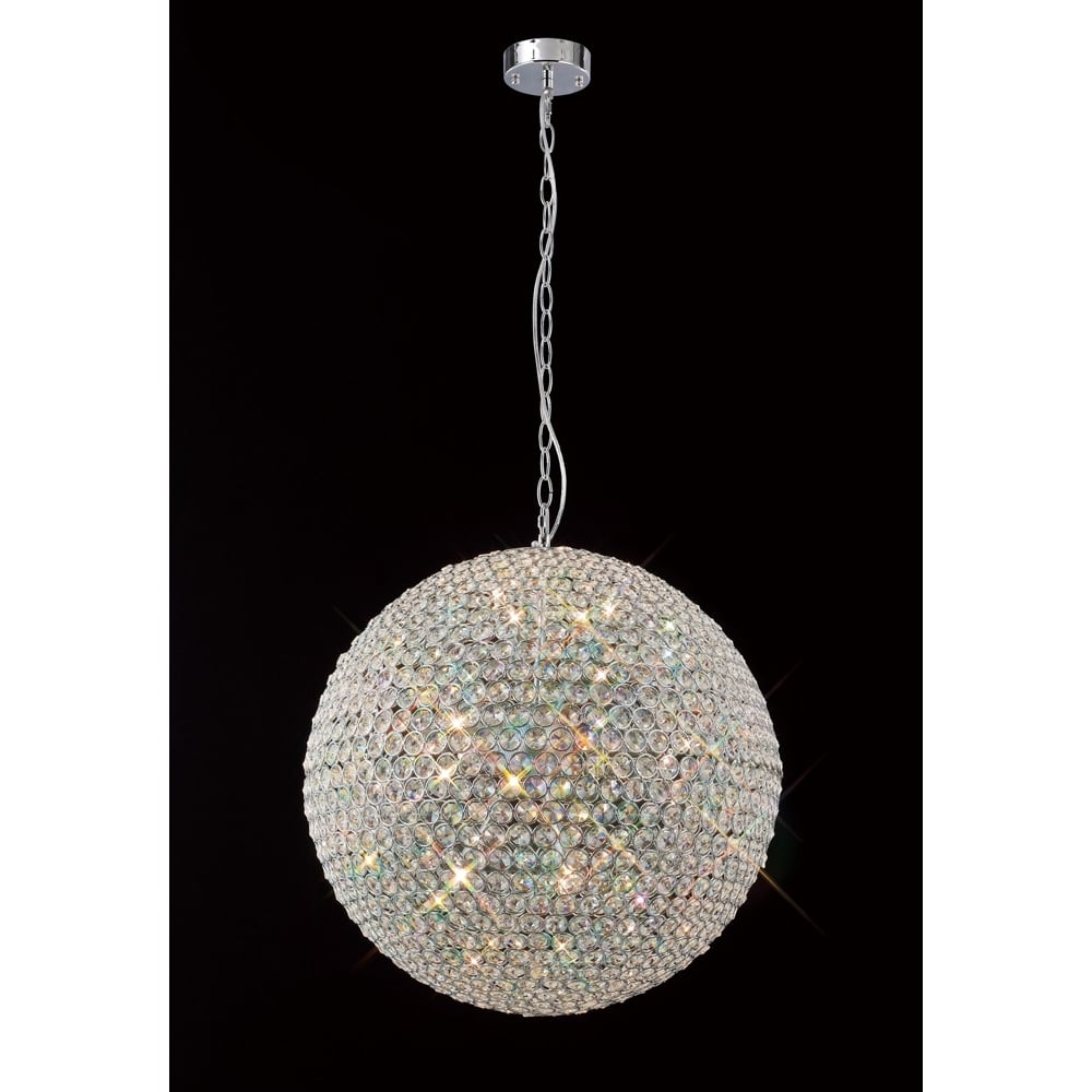 Diyas IL30195 Ava Pendant 9 Light Polished Chrome/Crystal