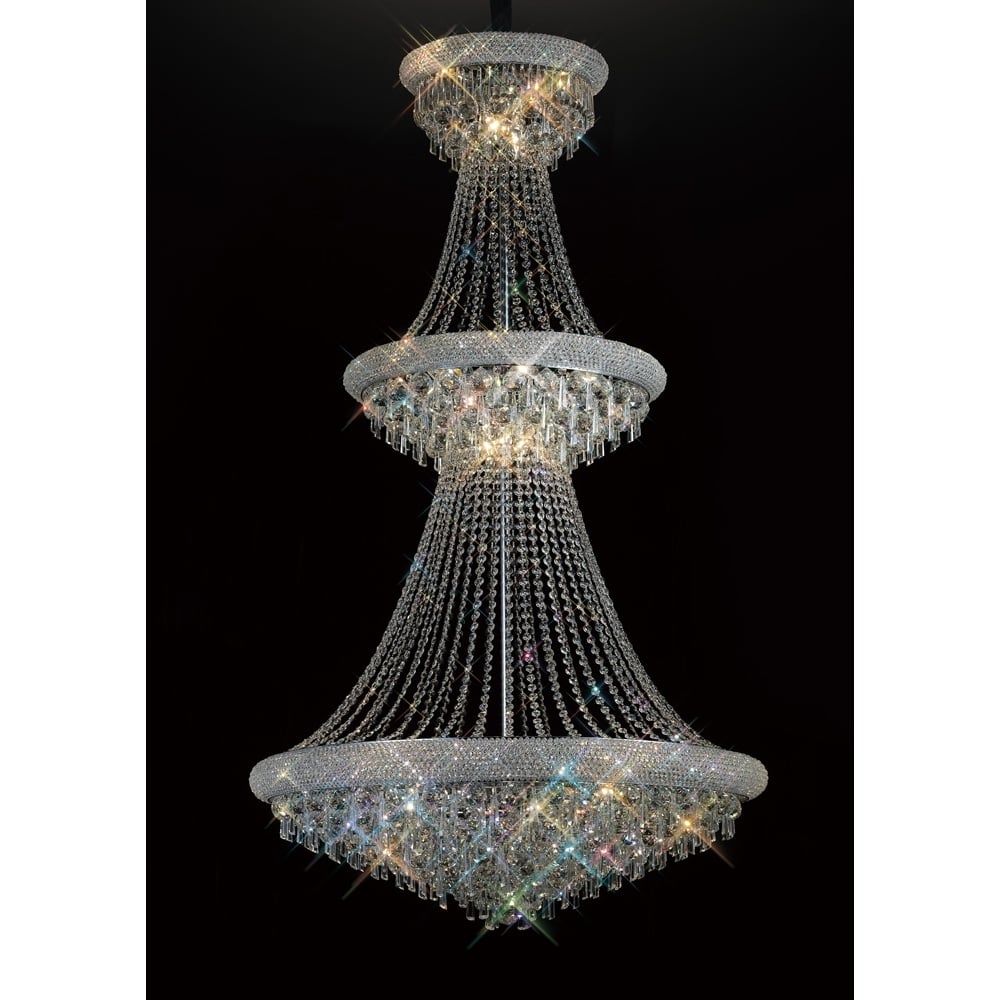 Diyas Alexandra 3 Tier 29 Light Pendant - Polished Chrome & Crystal
