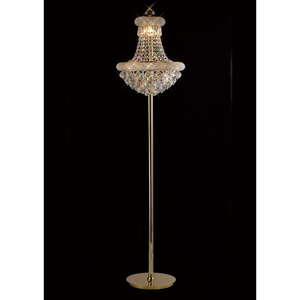 Diyas Alexandra 8 Light Floor Lamp - French Gold & Crystal