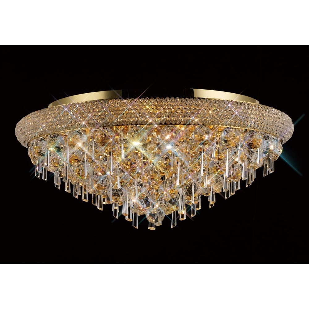 Diyas Alexandra 9 Light Ceiling Light - French Gold & Crystal