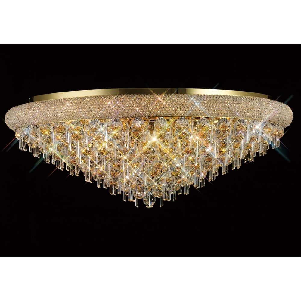 Diyas Alexandra 18 Light Ceiling Light - French Gold & Crystal