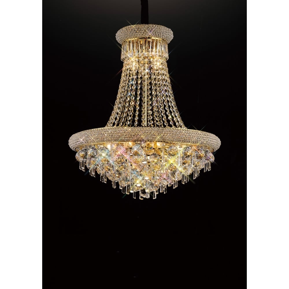 Diyas Alexandra 13 Light Pendant - French Gold & Crystal