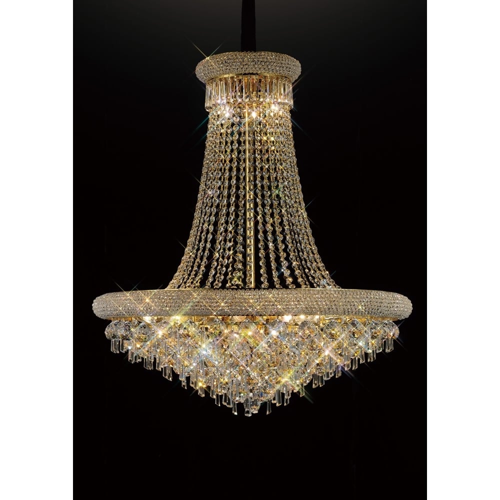 Diyas Alexandra 20 Light Pendant - French Gold & Crystal