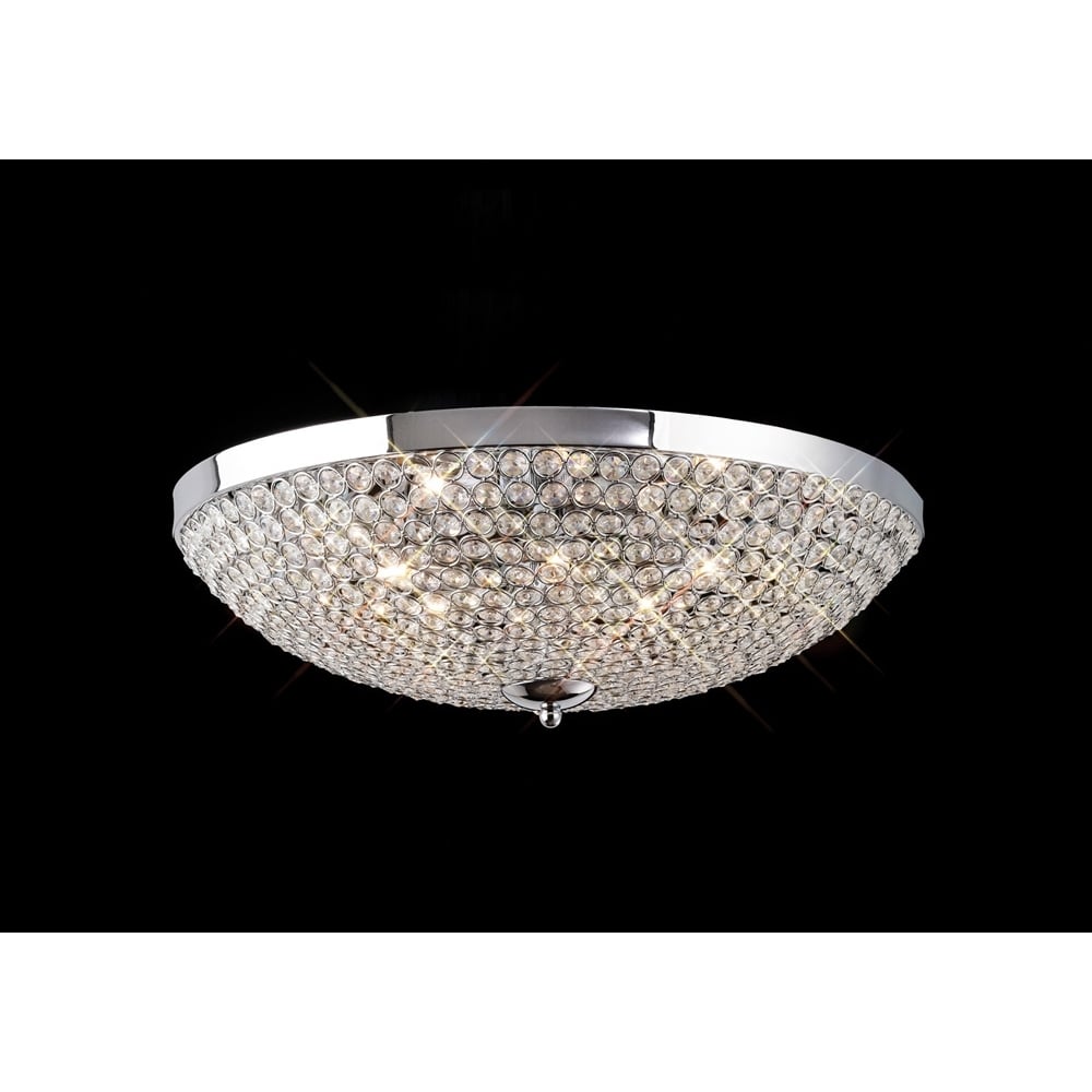 Diyas IL30189 Ava Ceiling 9 Light Polished Chrome/Crystal