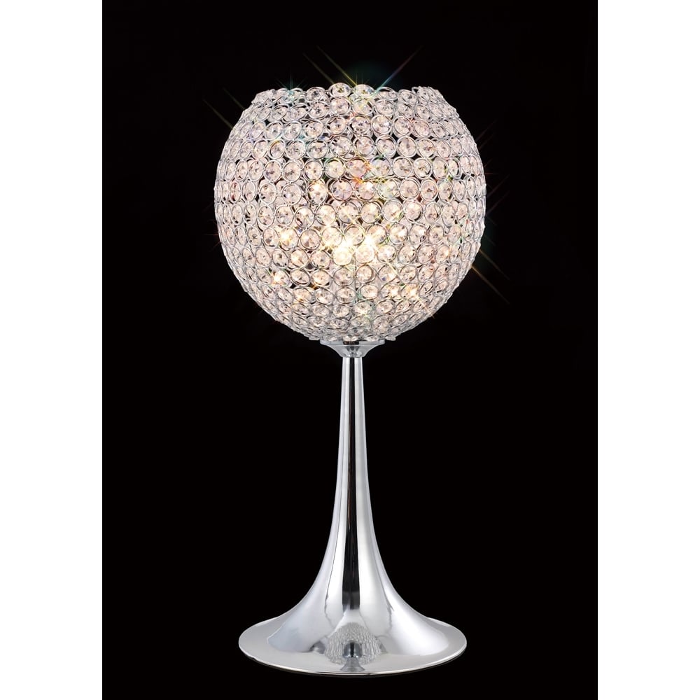 Diyas IL30194 Ava Table Lamp 3 Light Polished Chrome/Crystal