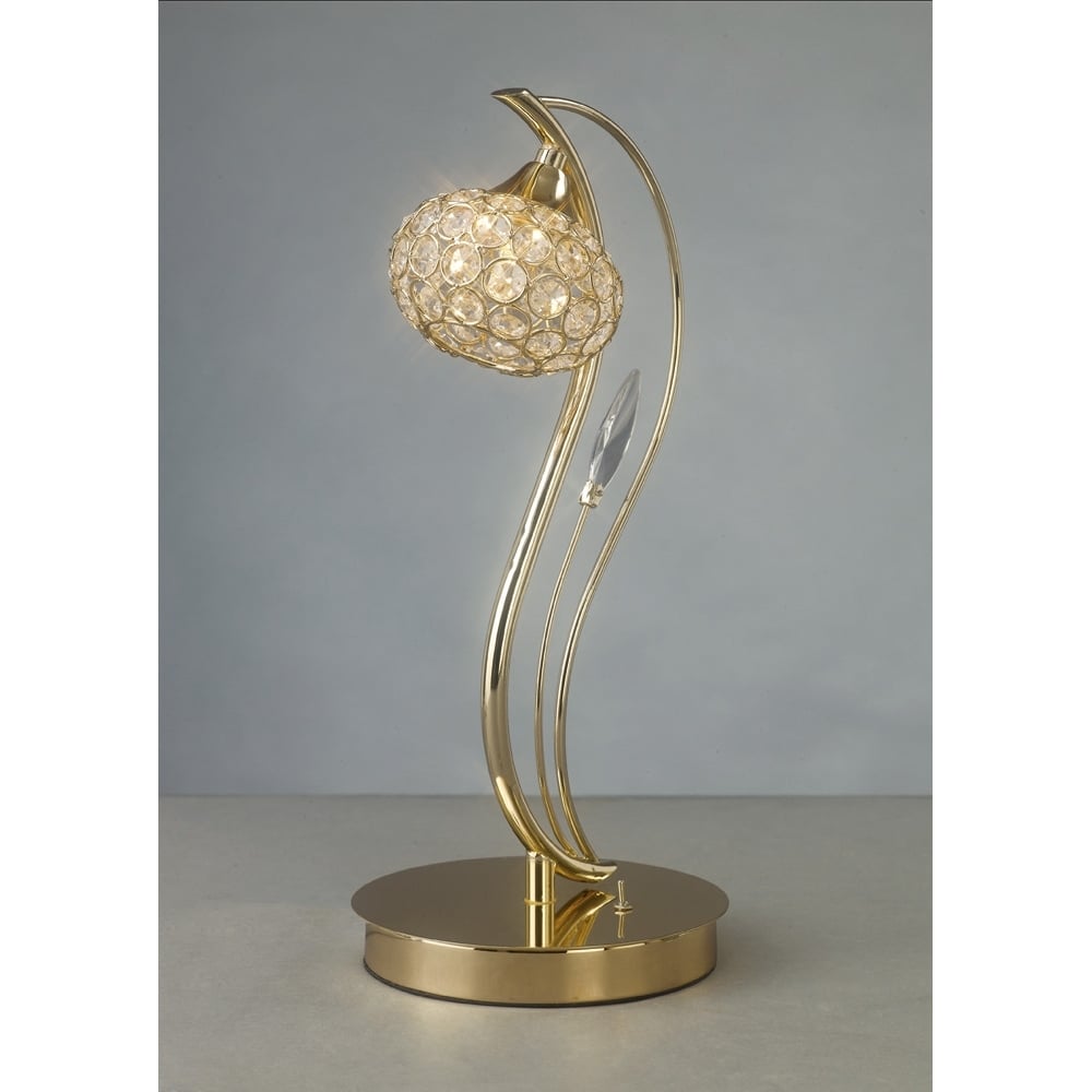 Diyas IL30969 Leimo Table Lamp 1 Light French Gold/Crystal