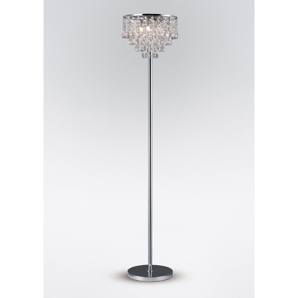 Diyas IL30029 Atla Floor Lamp 4 Light Polished Chrome/Crystal