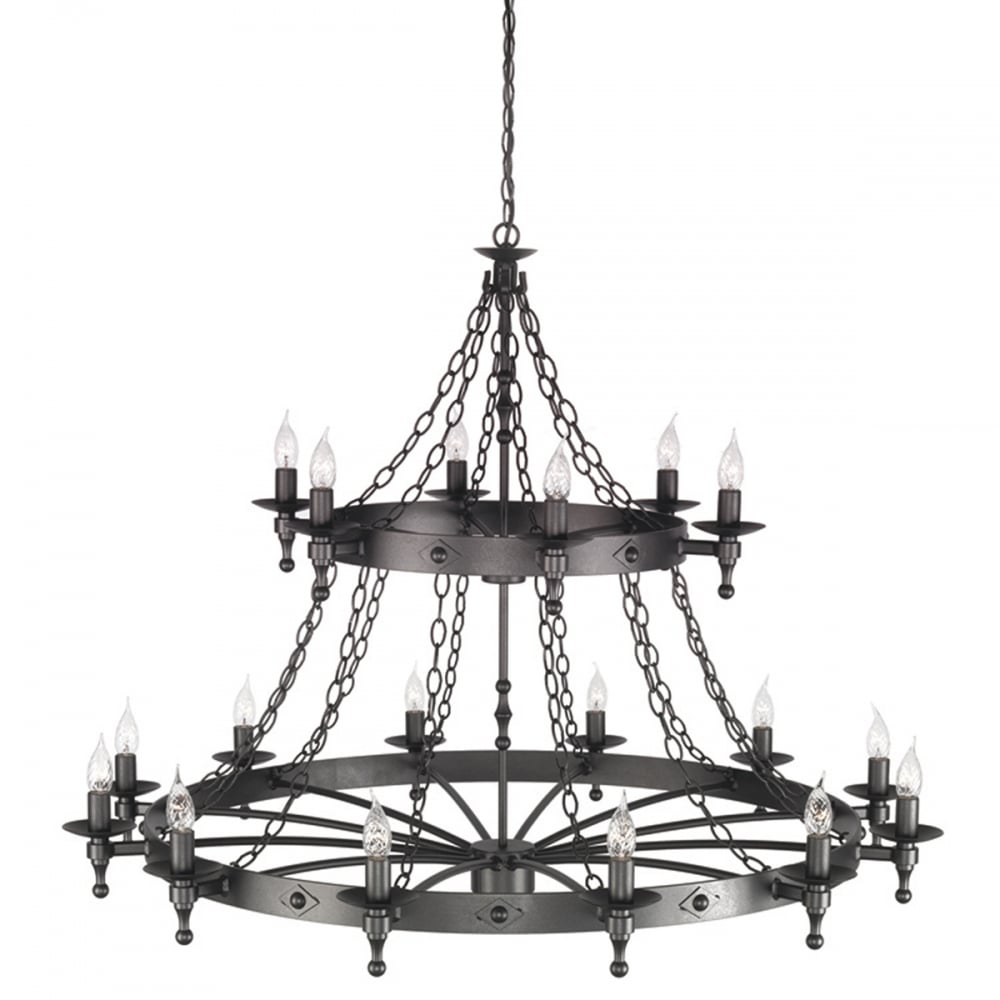 Elstead Warwick 18 Light Chandelier - Graphite Black