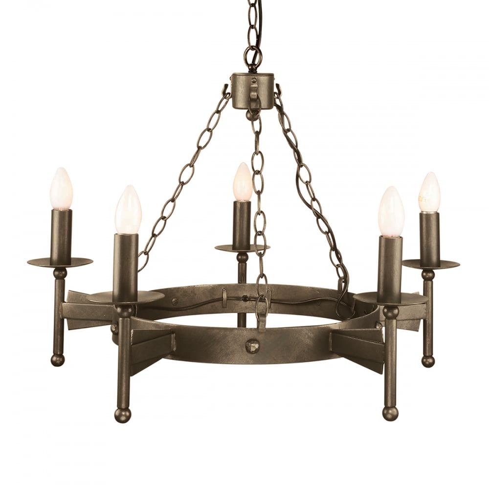 Elstead Cromwell 5 Light Chandelier - Old Bronze