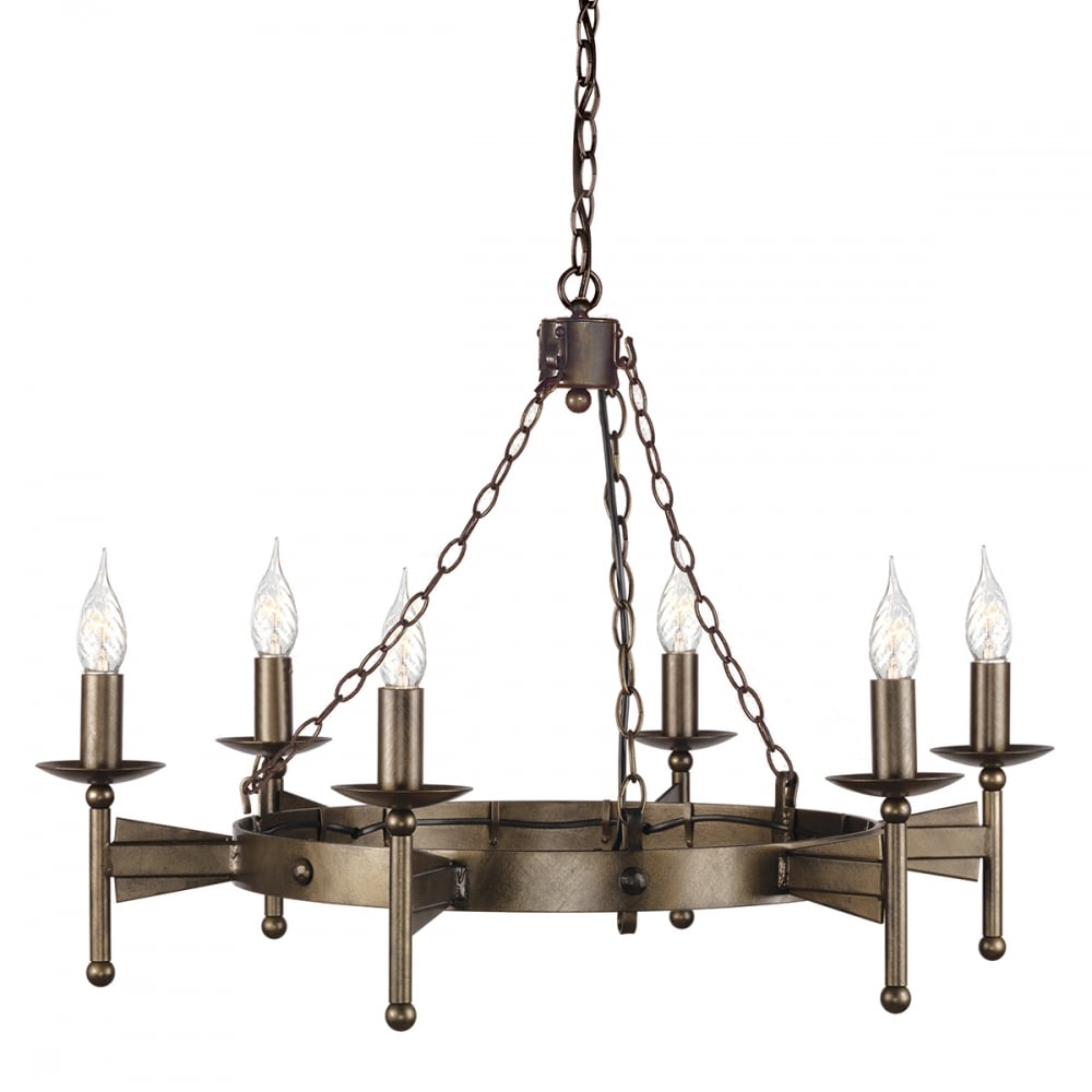 Elstead Cromwell 6 Light Chandelier - Old Bronze
