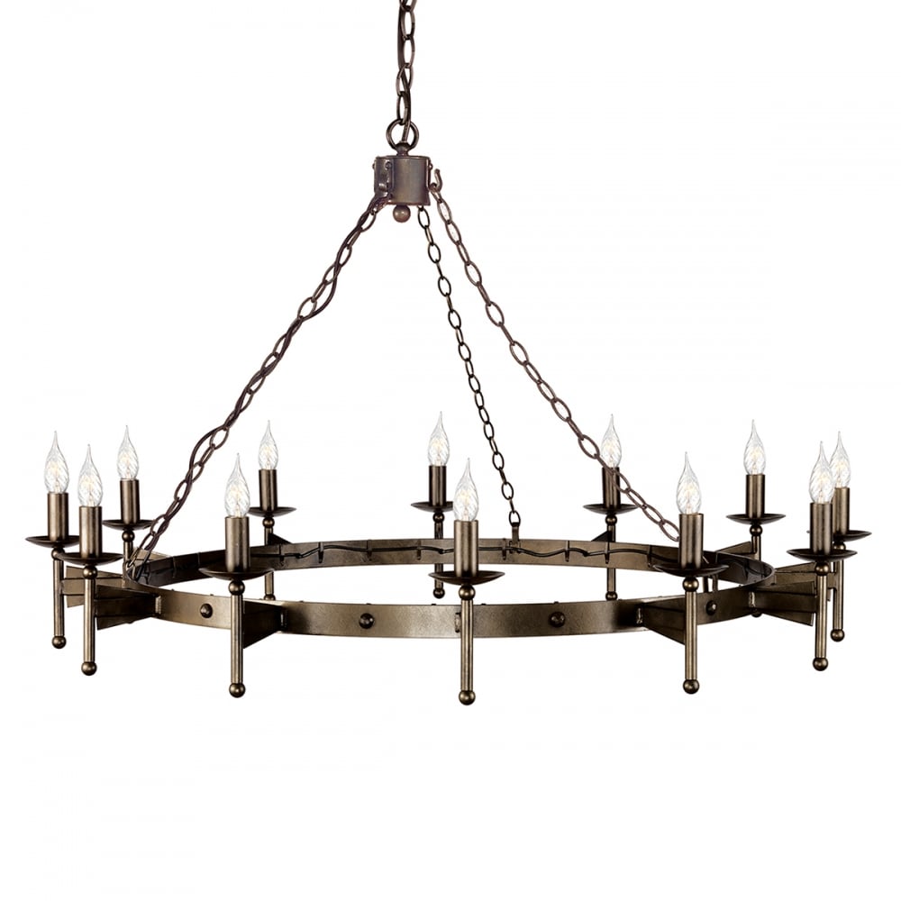 Elstead Cromwell 12 Light Chandelier - Old Bronze