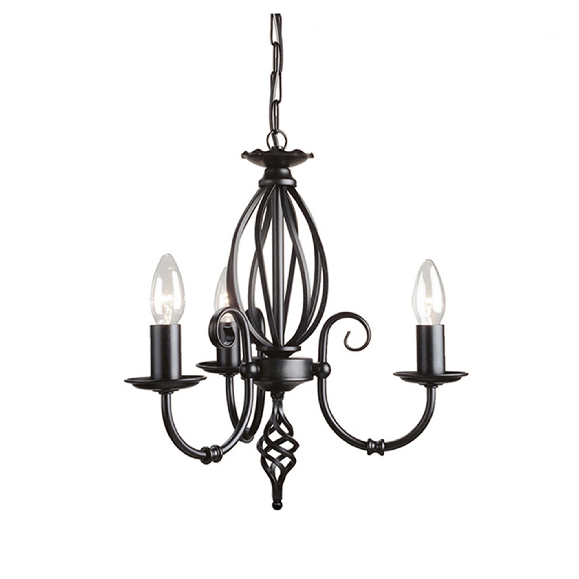 Elstead Artisan 3 Light Chandelier - Black