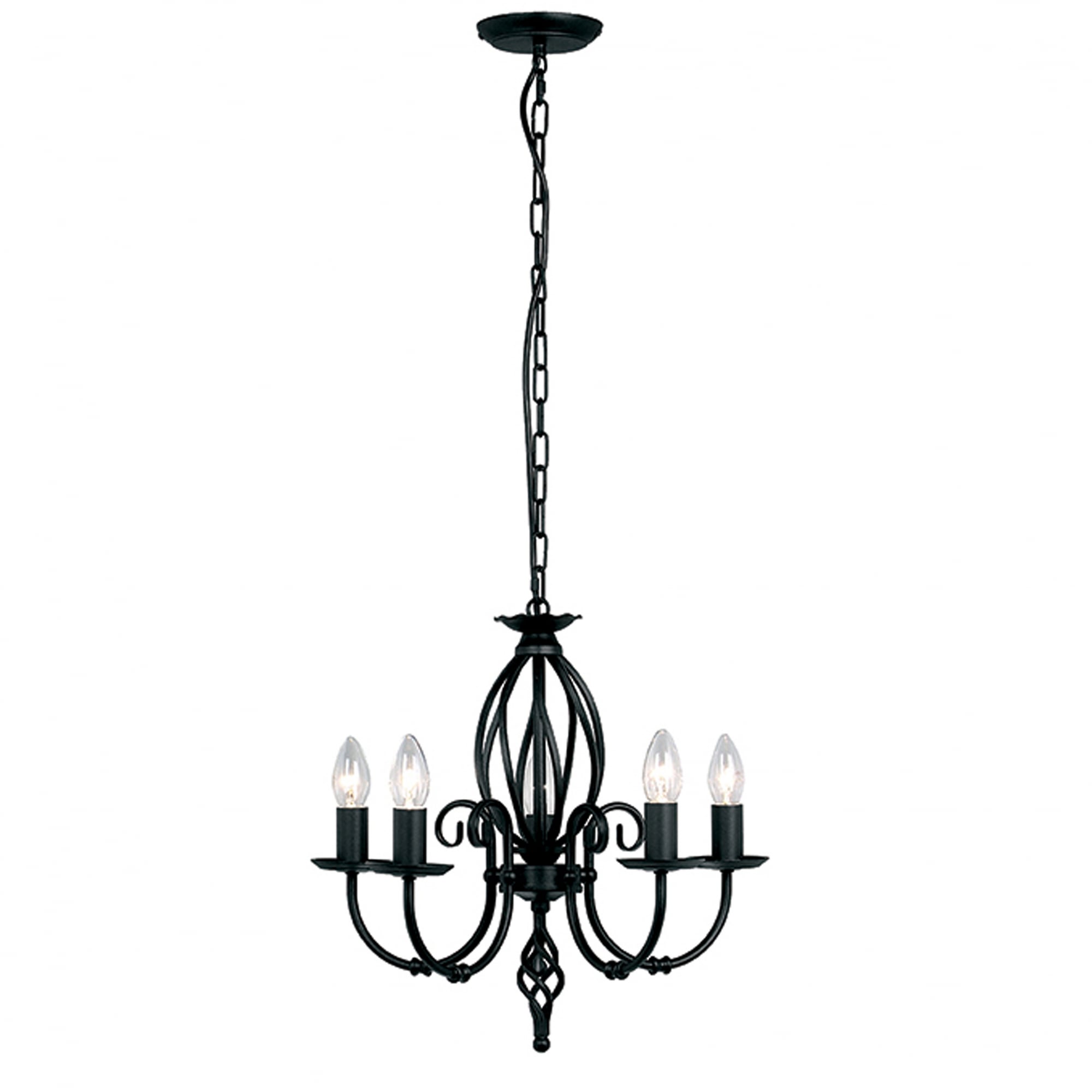 Elstead Artisan 5 Light Chandelier - Black