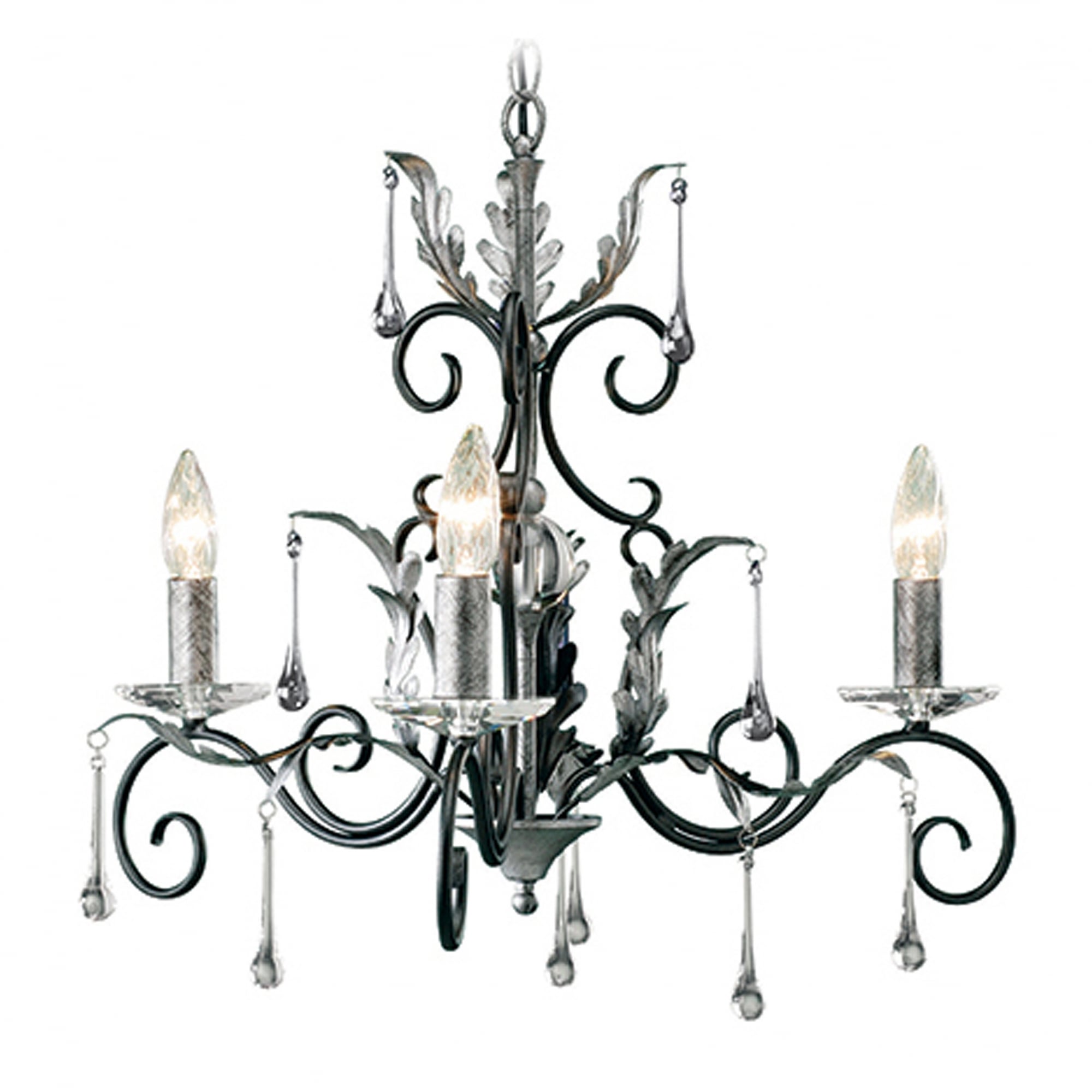 Elstead Amarilli 3 Light Chandelier - Black & Silver